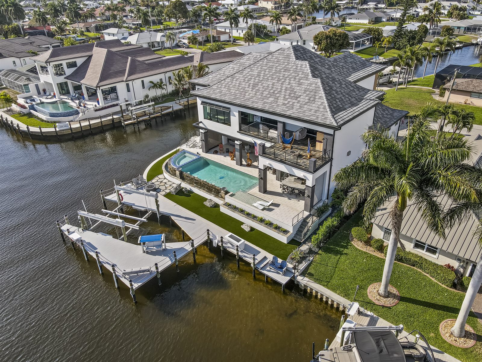 Aerial Daytime of a residential property in Cape Coral, FL